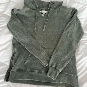 Washed green vintage Havana hoodie With side zips